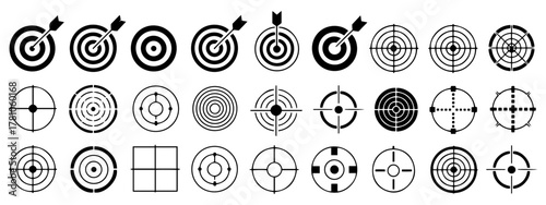archery target bullseye icon set