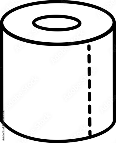 Roll tissue paper outline icon. Toilet paper roll icon with tear style isolated on transparent background. Vector illustration design.