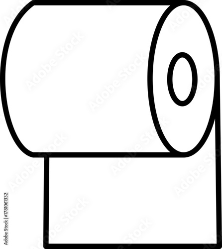 Roll tissue paper outline icon. Toilet paper roll icon with tear style isolated on transparent background. Vector illustration design.