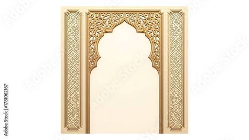An ornate Islamic background  with intricate geometric and floral patterns