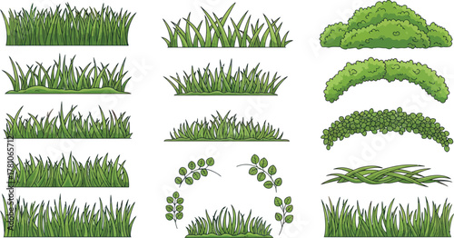 Create a luscious garden landscape with these versatile grass and hedge elements