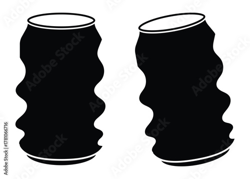 Energy drink and soda can illustrations in minimal flat vector design.