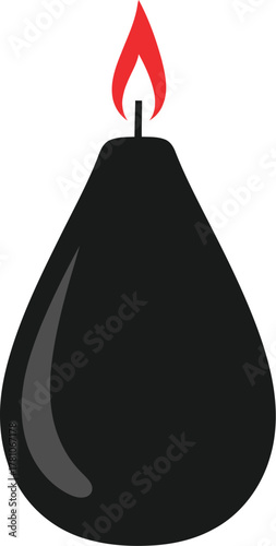 Burning oil drop bomb icon. fuel resource crisis, danger, risk, energy volatility concept