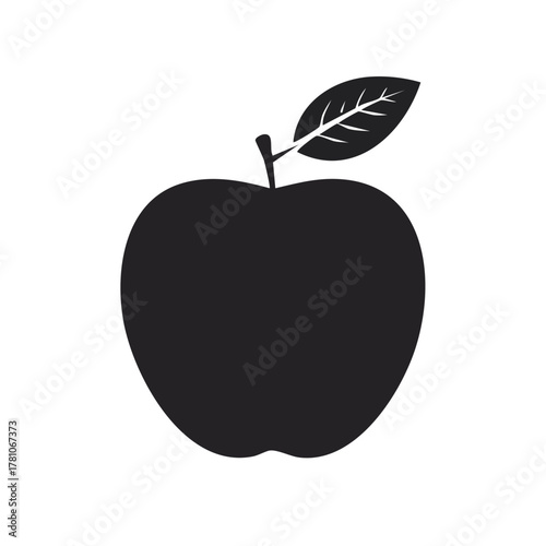 apple silhouette on white background.