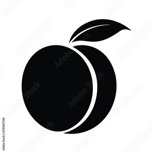 Peach Fruit Vector Illustration Icon Isolated on White Background