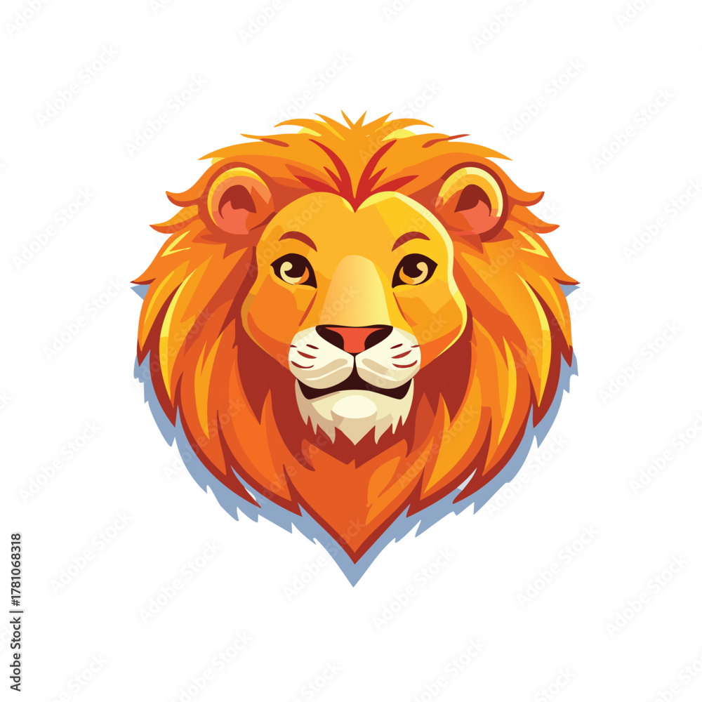 Obraz premium Lion head isolated on a white vector illustration
