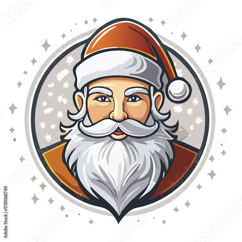 Santa Claus face logo mascot design illustration vector design