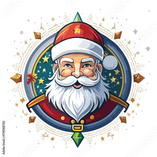 Santa Claus face logo mascot design illustration vector design