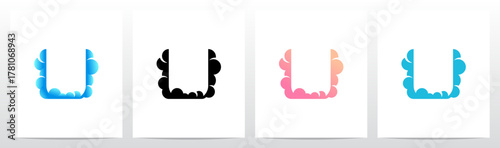 Clouds Forming Letter Initial Logo Design U