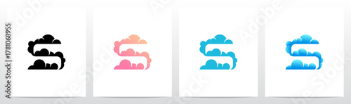 Clouds Forming Letter Initial Logo Design S