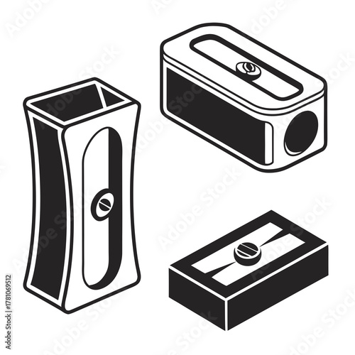 Collection of pencil sharpeners for school supplies