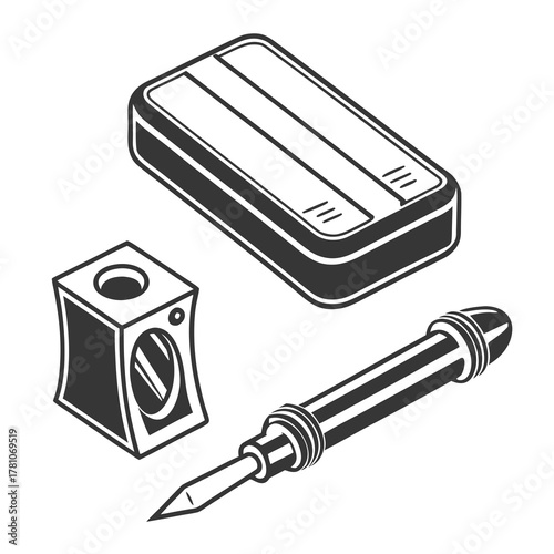 Pencil sharpener and eraser for school supplies