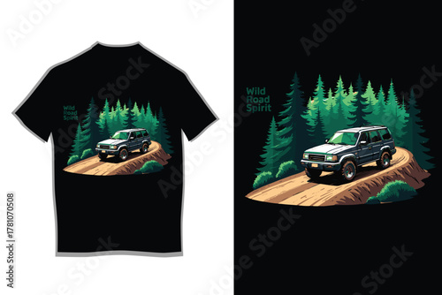 Wild life car t-shirt design 