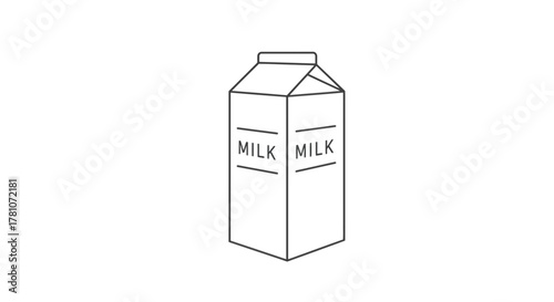 Milk carton simple line drawing