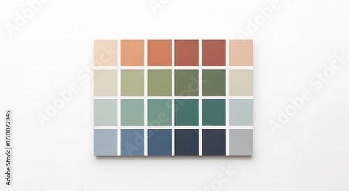 Earthy muted color palette grid on white background for design