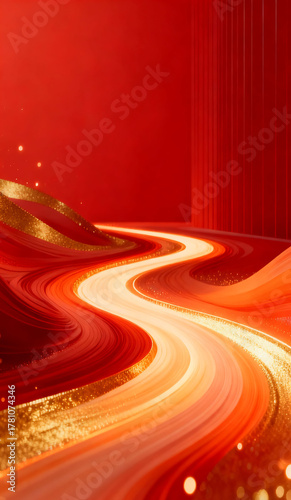 Red business abstract flowing fluid background