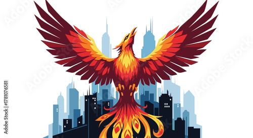 Fiery Phoenix Rising - A Symbol of Rebirth and Transformation.