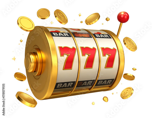 Golden Slot Reel Spinning Toward Jackpot 777 – Dynamic Casino Concept”