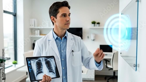 Wallpaper Mural Doctor uses digital interface for modern medical diagnosis and patient care Torontodigital.ca