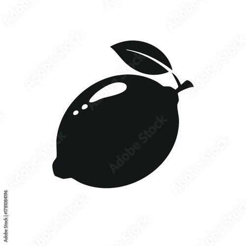 lemon silhouette on white background.