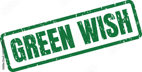 Green Wish Embossed Label Expressing Hopes for Environmental Improvement and Sustainable Futures Worldwide