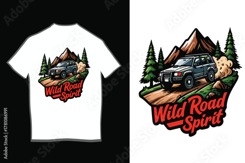 wild car t shirt design