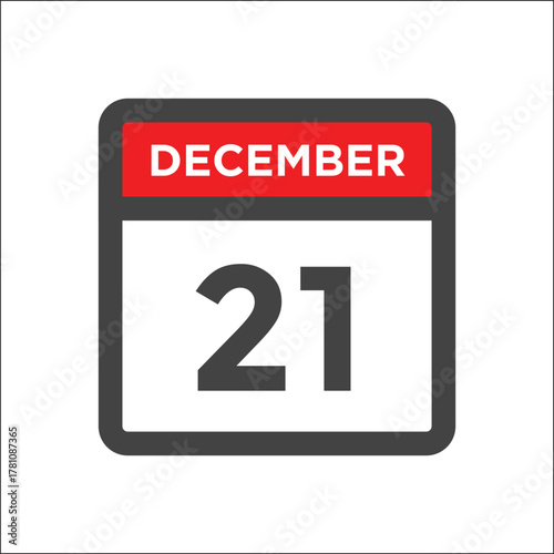 December 21 calendar icon day of month