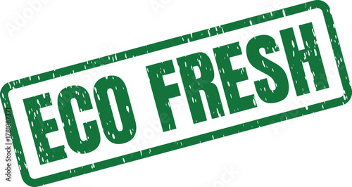 Vibrant Green Eco Fresh Stamp Signifying Natural Purity and Environmentally Sound Product Choices