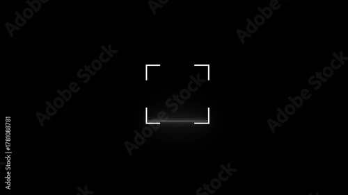 Minimalist White Square Frame with Horizontal Line on Black Background rectangle border