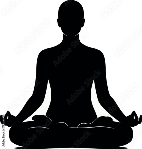 Silhouette of a person in lotus pose