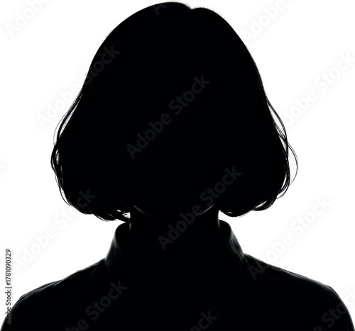 Silhouette of a person with short hair