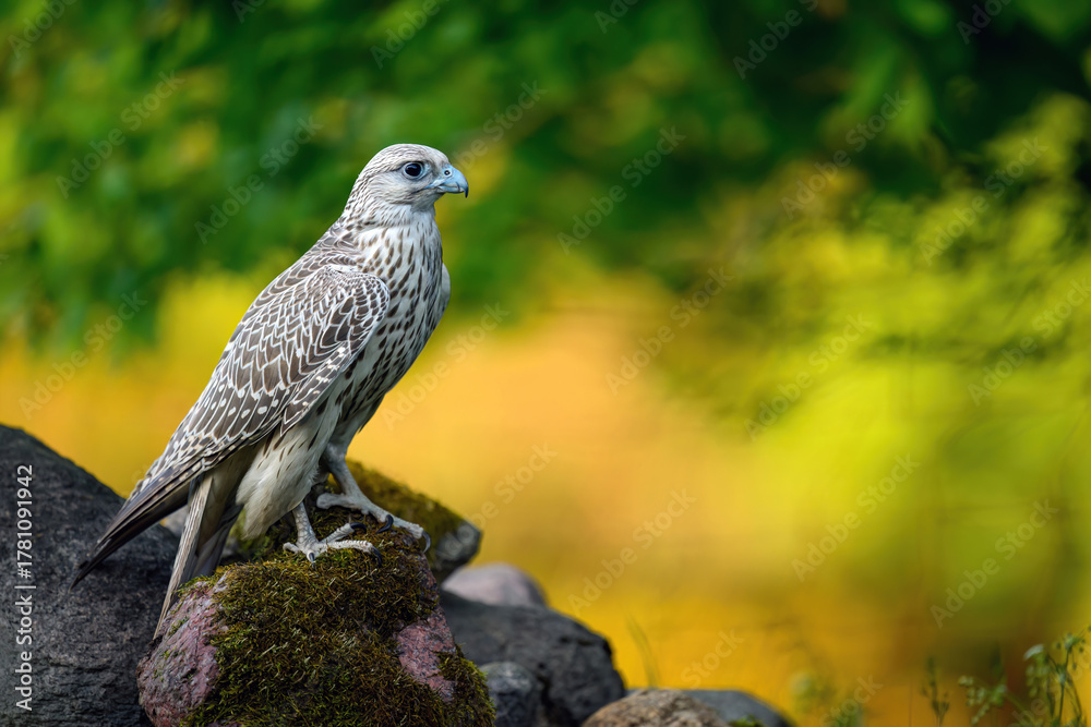 Fototapeta premium Gyrfalcon bird close up ( Falco rusticolus )