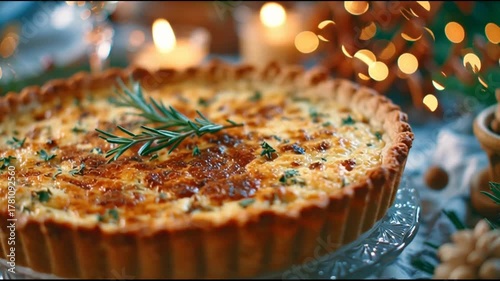 Savory Christmas Quiche Elegant Dinner Table