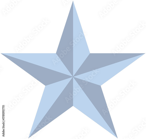 3d silver star decoration isolated on white background