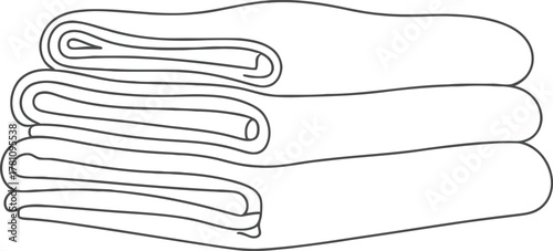 Line art icon of stacked clean towels for spa, bath, or laundry