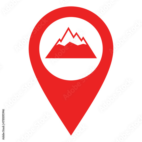 Berg und Kartenmarkierung