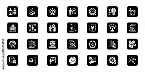 Human resource suite   Cohesive set of minimalist vector icons representing key ideas with visual clarity