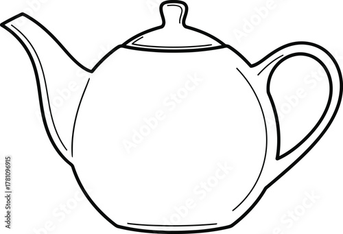 Teapot kitchen utensil hand drawn sketch doodle icon outline