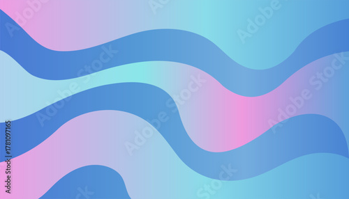 Abstract wavy gradient background in blue and pink tones