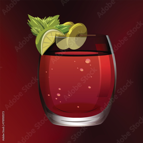 A glass of red wine with fresh grapes on a white background is an elegant isolated beverage