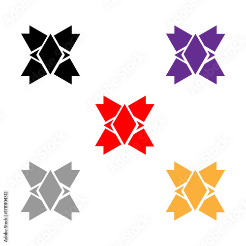 Geometric Butterfly Logo Pack  5 Angular Variants for Modern Branding.ai