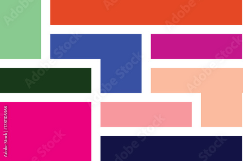 Modern Abstract Geometric Shapes Composition in Vivid Colors for Presentation Backgrounds and Graphic Design