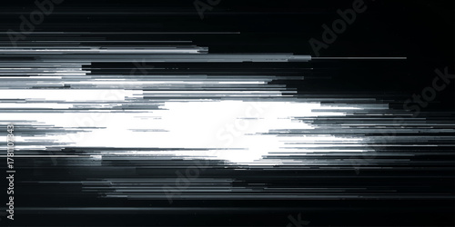 Abstract Black and White Glitch Distortion Pattern.