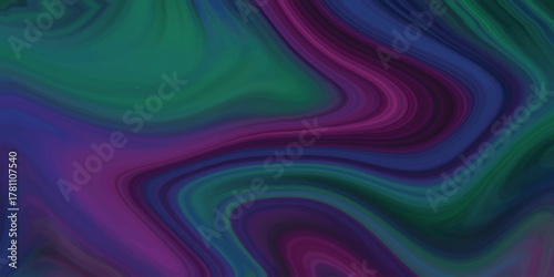 Vibrant abstract liquid swirl with deep purple green and blue flowing colors and smooth glossy texture for dynamic backgrounds and modern art