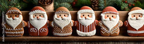set of gingerbread santa claus mans, cut out