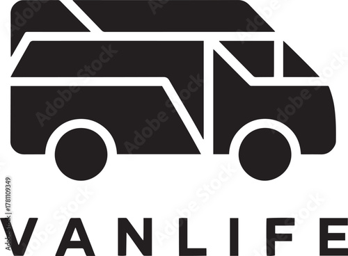 Van Life Icon Vector Illustration for Nomadic Lifestyle and Travel Adventures