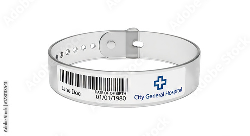 Wallpaper Mural Hospital patient identification wristband with barcode isolated on white. Torontodigital.ca