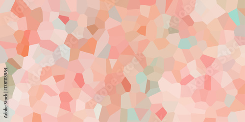 Soft Pastel Polygonal Mosaic with Gentle Color Blends of Pink, Peach, and Mint Green vector illustration