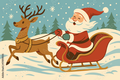 Text vector no cartoon light icon vintage snow santa sleigh suit