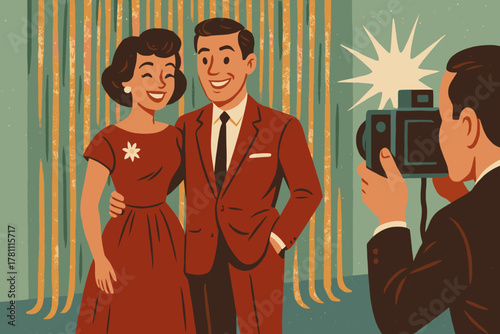 Highlight no vector attire metallic accents fills posing icon bubbles holiday retro